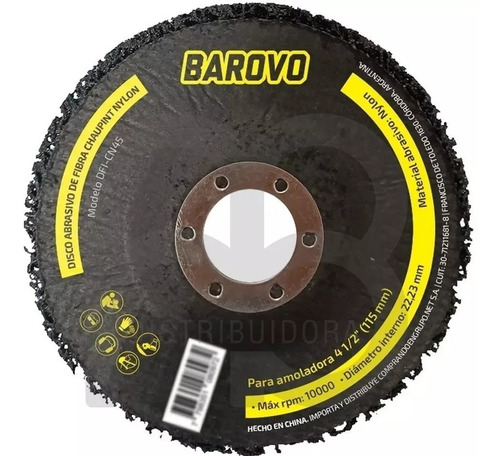 Disco Abrasivo Fibra Chaupint Nylon 115mm X10 Barovo Prof