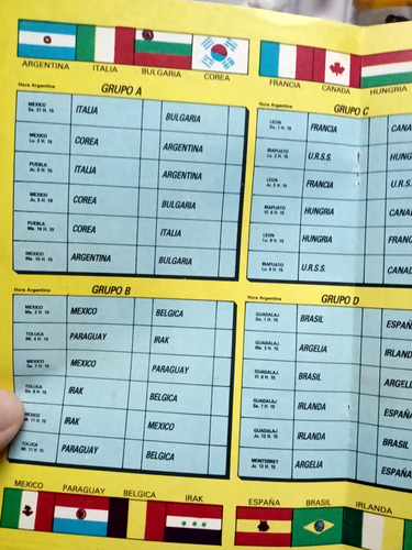 Suplemento Tv Guía Fixture Mundial México 86 Sin Escribir. (Usado)