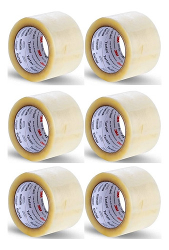 Kit 6 Fita Adesiva Empacotamento 369 72mm X 100m 3m Tartan