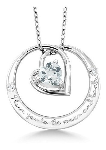 Collar - 925 Sterling Silver I Love You To The Moon And Back