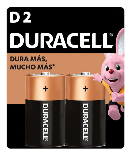 Pila Alcalina Duracell Tipo D Grande Paquete Con 2 Piezas de 1.5v