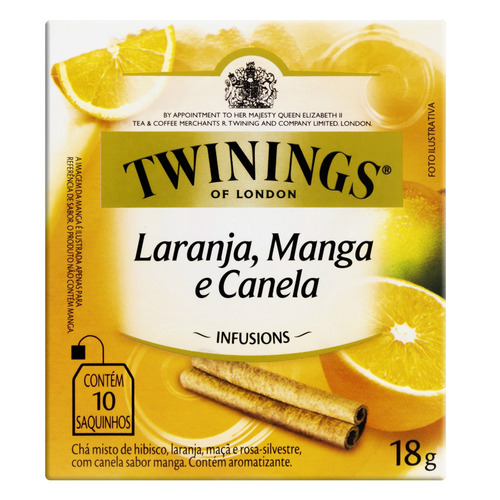 Imagem 1 de 1 de Chá Twinings laranja, manga e canela em sachê 18 g 10 u