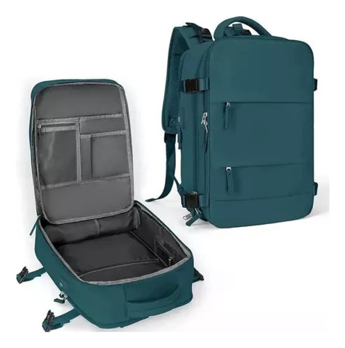 Mochila de viaje grande multifuncional de 17.7 pulgadas, color azul marino