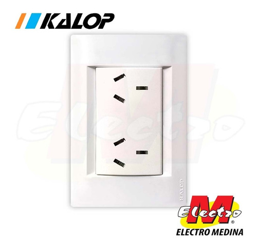 Tapa Luz 2 Toma 10a Civil Armada Kalop Electro Medina