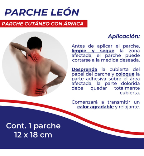 Parche León Árnica Curitas 1 Parche De 12x18 Cm