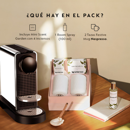 Cafetera Nespresso Citiz Platinum, Pack Aromaria