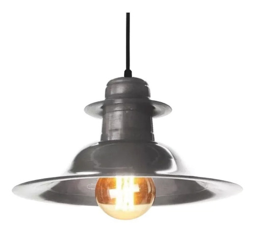 Lámpara colgante led de techo Ferrolux Sombrero C-115 color gris 220V