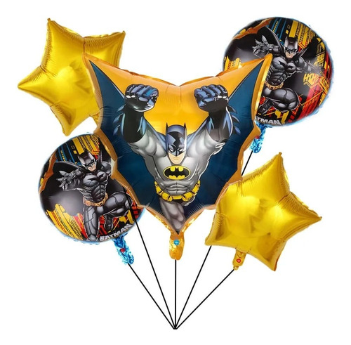 Set De Globos Aluminio Batman 5 Piezas