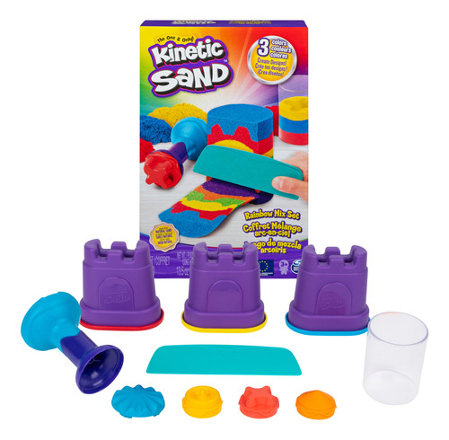 Set De Mezclas Play Sand Kinetic Sand Rainbow Con 3 Colores