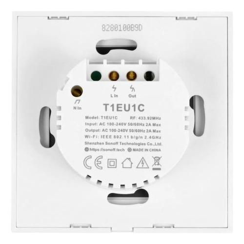 Interruptor De Pared Táctil Wifi Sonoff Tx T1eu1c 1 Canal