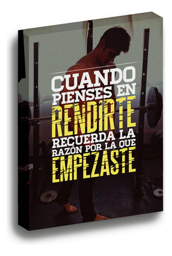 Cuadro Lienzo Canvas Razon Frase Motivación Gym Sala 30*40cm