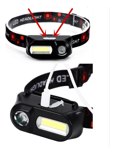 Faro Delantero Led Impermeable Manos Libres Cob/xpe Linterna