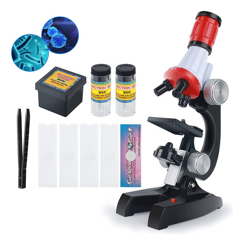 Microscopio Optico Monocular 1200x Primaria Infantil Escolar Color Negro