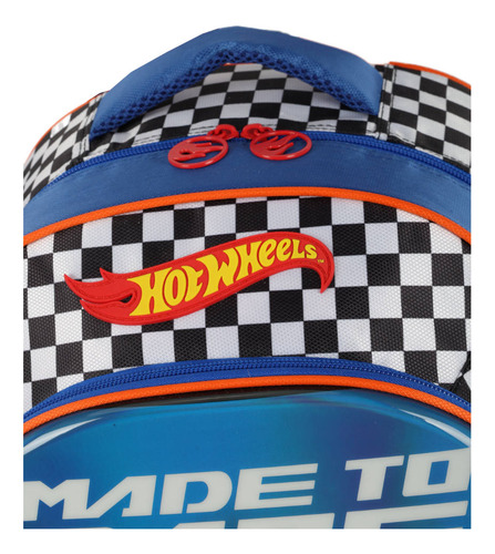 Mochila De Costas Escolar Hotwheels Luxcel Is41501hw Cor Azul
