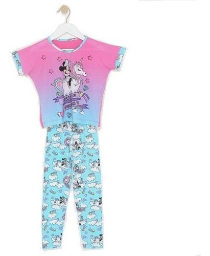 Pijama Para Niña Minnie Mouse Pantalon Y Camisa Unicornio 