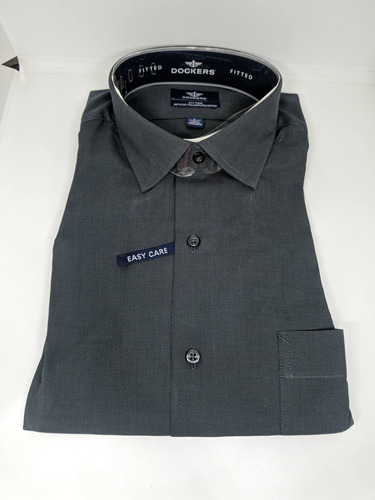 * Camisa Hombre Talla L 16-16 1/2, 34/35 Fitted Gris Oscuro