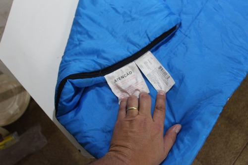Saco De Dormir Infantil Azul Leão Com Ziper Bag Sacola