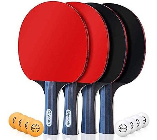 Ping Pong Paddles Conjunto De 4 Raquetas De Tenis De Me...