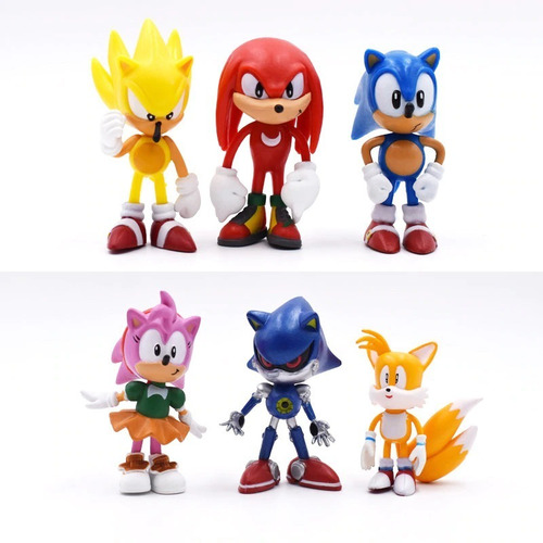 Kit Action Figure Sonic - Conjunto 6 Bonecos - Promoção