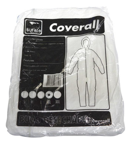 Buzo Coverall Blanco T/xxl