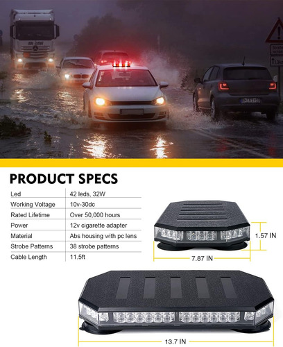 Barra De Luces Led Estroboscópicas Para Techo, Monta 5037012