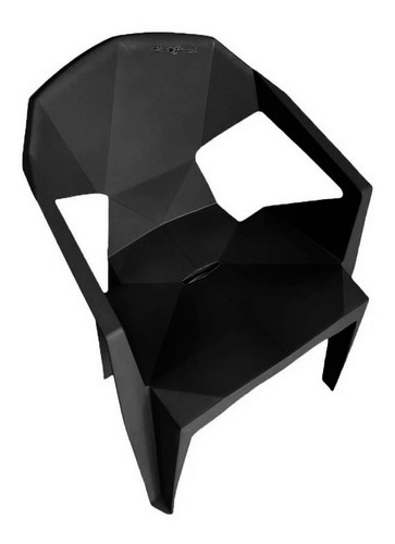 Kit Mesa Quadrada Monobloco Preto Com 4 Cadeiras Futurista