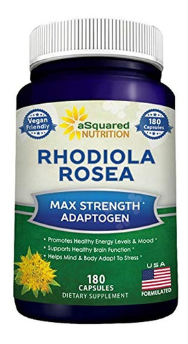 Rhodiola Rosea Suplemento Puro 1000mg - 180 Cápsulas Veganas