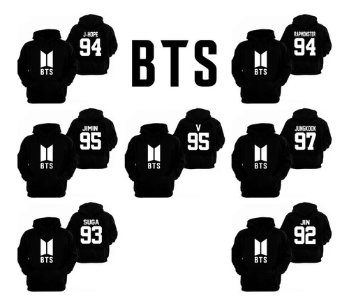 Sudadera Bts,nuevo Logo,todos Los Integrantes,envio Gratis!!