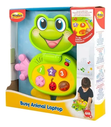 Juguete Frog para portátil con música y luces - Winfun