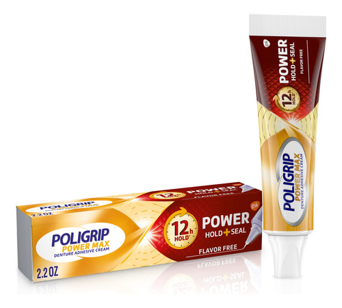 Poligrip Power Max Power Hold Plus Seal - Crema Adhesiva Par
