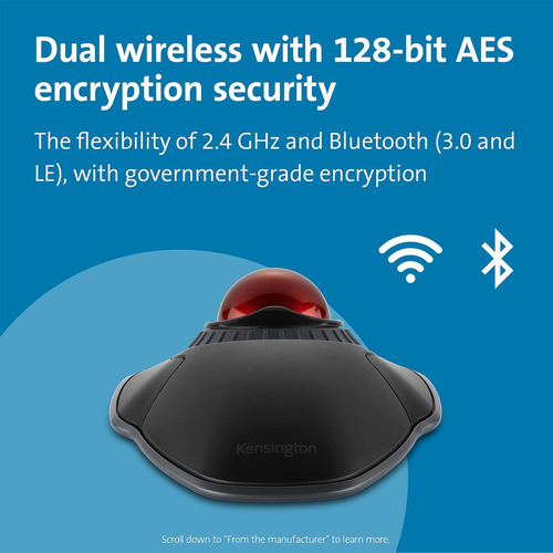Trackball Sem Fio Kensington Orbit Com Anel De Rolagem - Bl.
