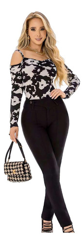 Jean Pantalon Clasico Para Mujer Negro Pantalón 8405 Ka