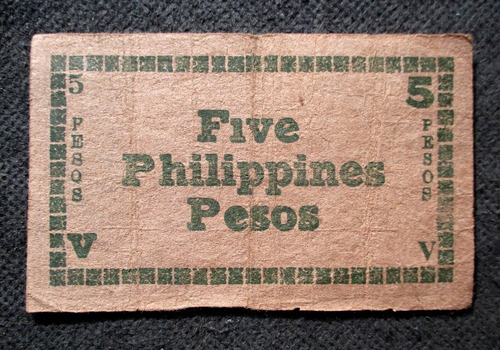 Filipinas 2° Guerra Mundial Negros Oriental 5 Pesos - 1945