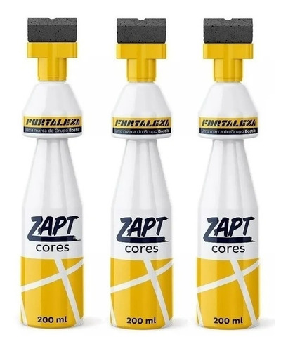 Kit Com 3 Zapt Tinta Para Rejunte Branco 200ml