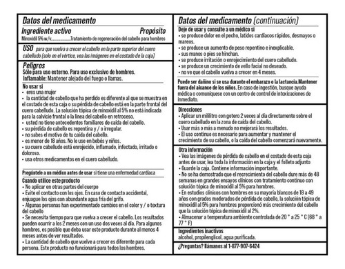 Minoxidil Kirkland 5% Solución Tópica 2 Meses De Tratamiento
