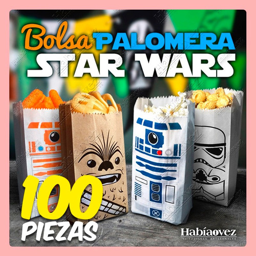 Paquete De 100 Bolsas Para Palomitas De Star Wars