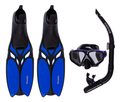  Kit Mergulho  Máscara+nadadeira+snorkel Cetus Shark