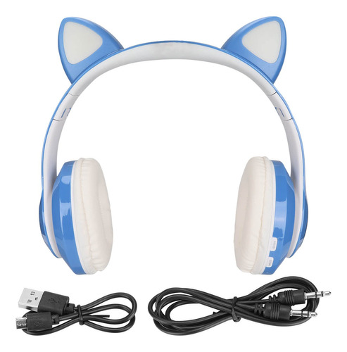 Auricular Para Juego Pc Oreja Gato Lx B39c Inalambrico Luz