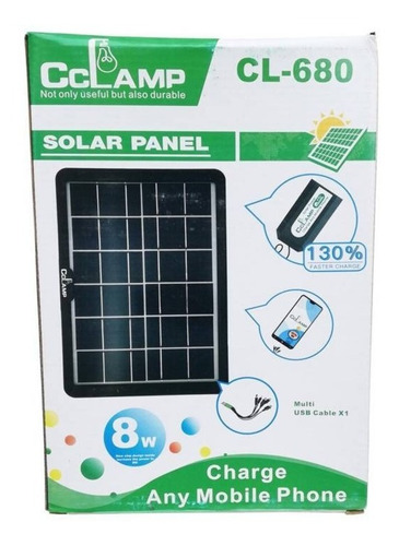 Cargador Panel Solar Multiproposito Portatil 8w Con Cable