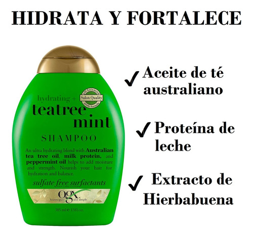 Ogx Shampoo Hidratante Fortalec - mL a $166