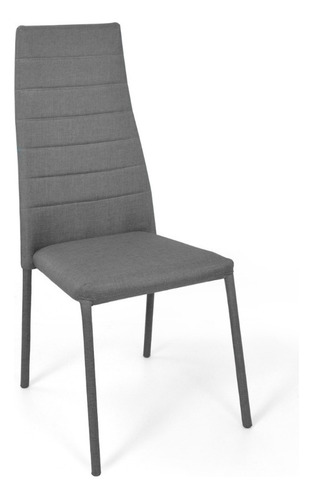 Silla Comedor Parma Tela Poliéster Asiento Gris