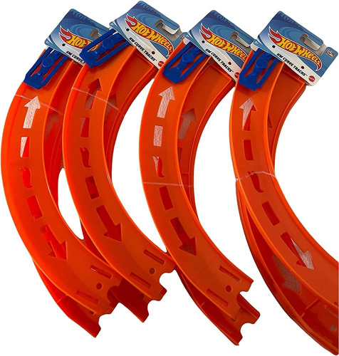 Pistas Curvas Hot Wheels, 8 Piezas Curvas 4 Conectores