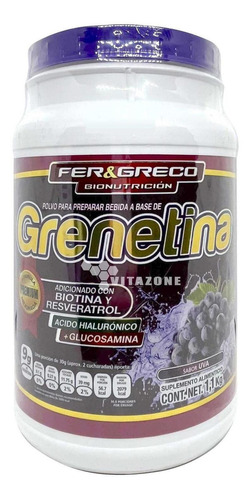 Fer&Greco Gionutricion Grenetina Hidrolizada Biotina Aha Glucosamina Uva 1.1 Kg