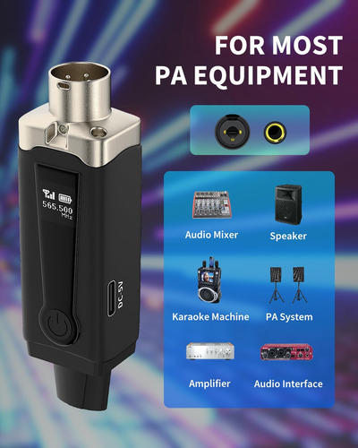 Sistema De Micrófono Inalámbrico Uhf Adaptador De Micrófono