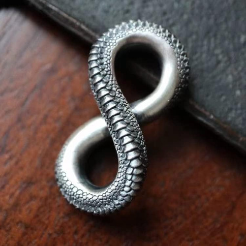Collar Infinito Con Diseño De Escamas De Dragón, Colgante De