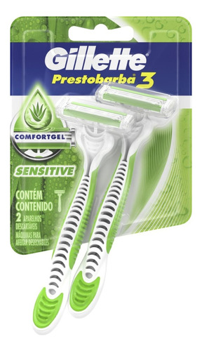 Barbeador Gillette Prestobarba3 Comfortgel descartável 2 un