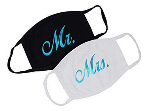 Mr Mrs Face Mask Gift Set Custom Made In Usa 2 Layer Cotton 