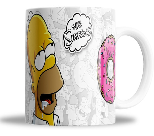 Taza De Ceramica - Simpson - Homero Con Su Dona