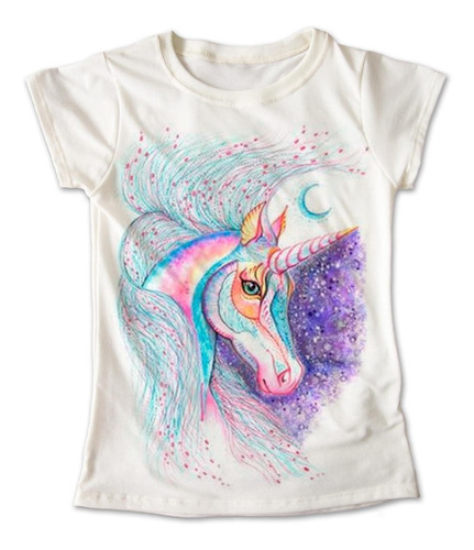 Blusa Unicornio Colores Playera Estampado Morado 061