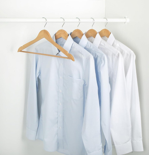 Perchas De Madera Para Ropa Con Barra Pantalones X 6 Piezas